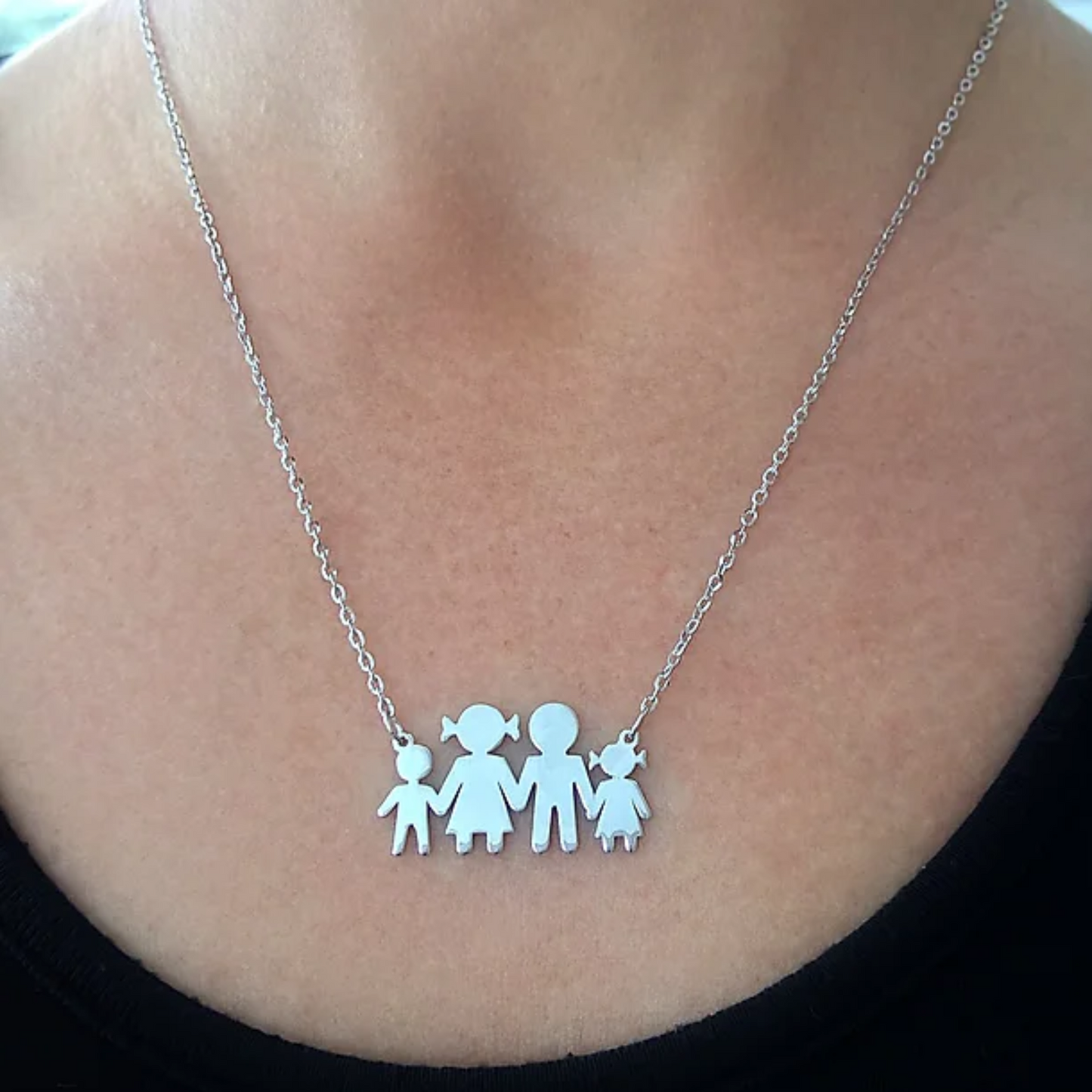 Family Necklace in 925 Sterling Silver