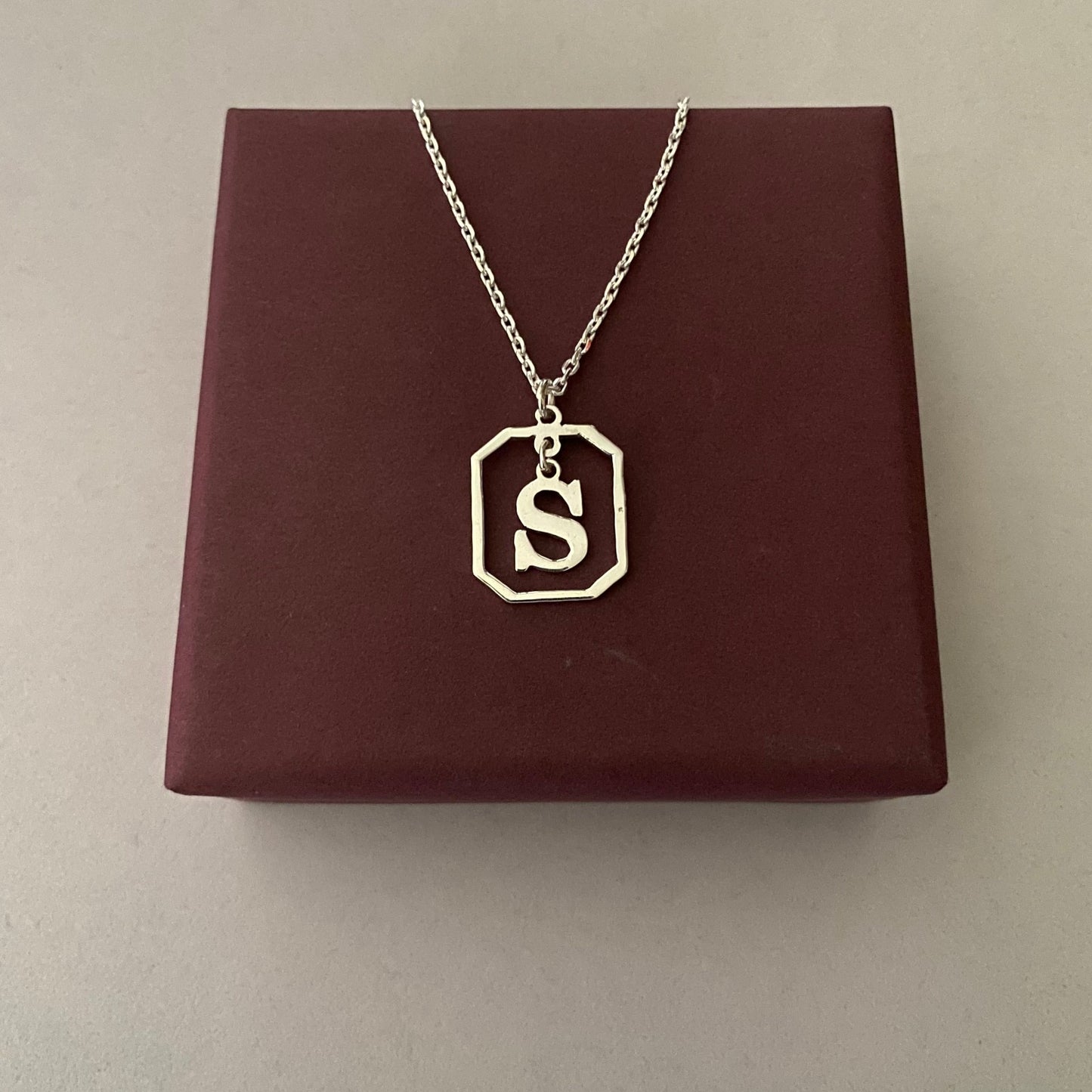 Personalised Initial Necklace in 92.5 Sterling Silver