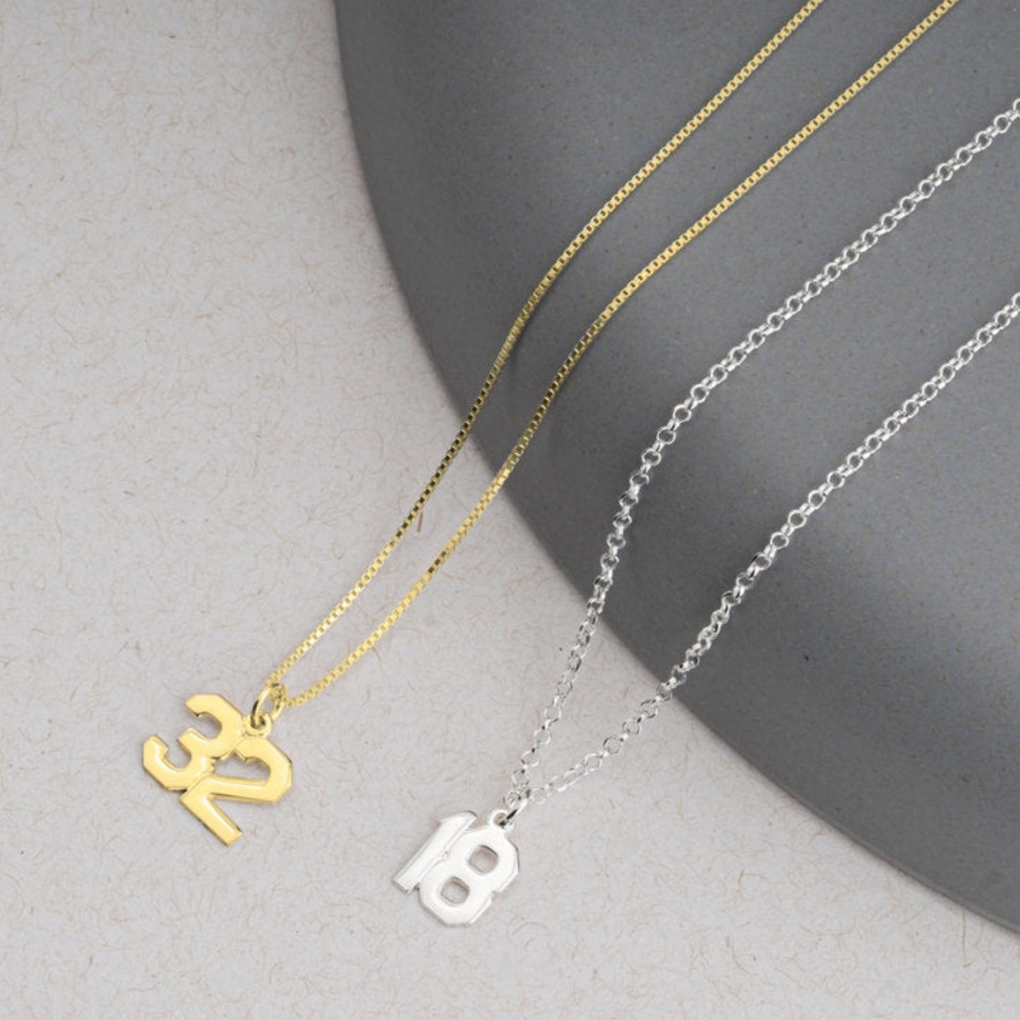 Number Necklace in 925 Sterling Silver
