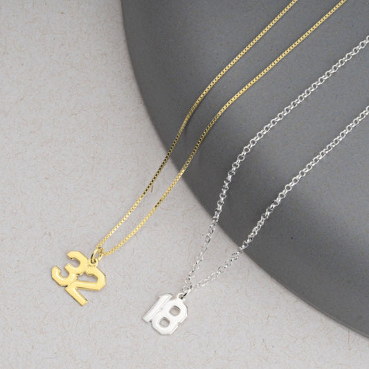Number Necklace in 925 Sterling Silver