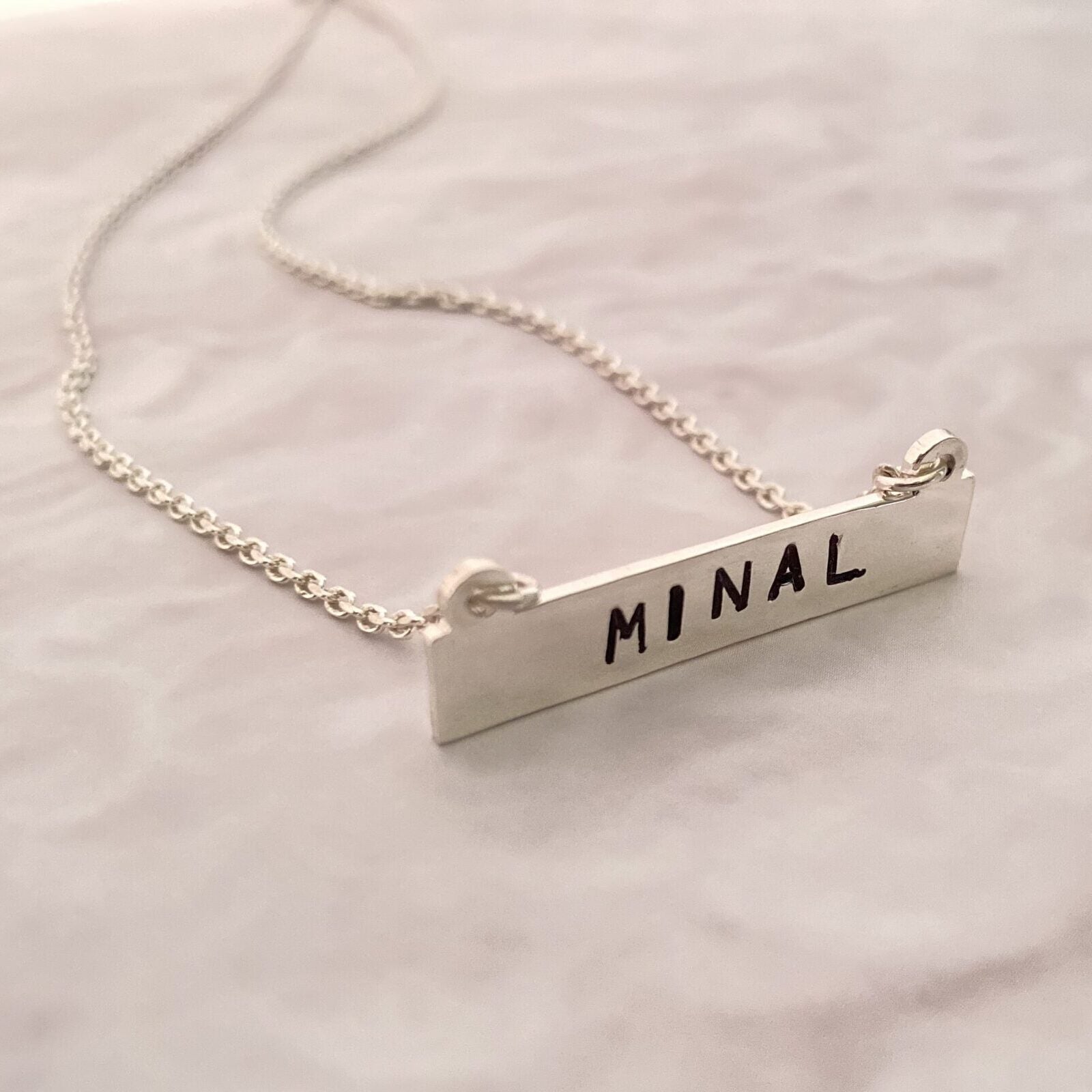 14K Gold Personalized Bar Necklace – BrookeMicheleDesigns