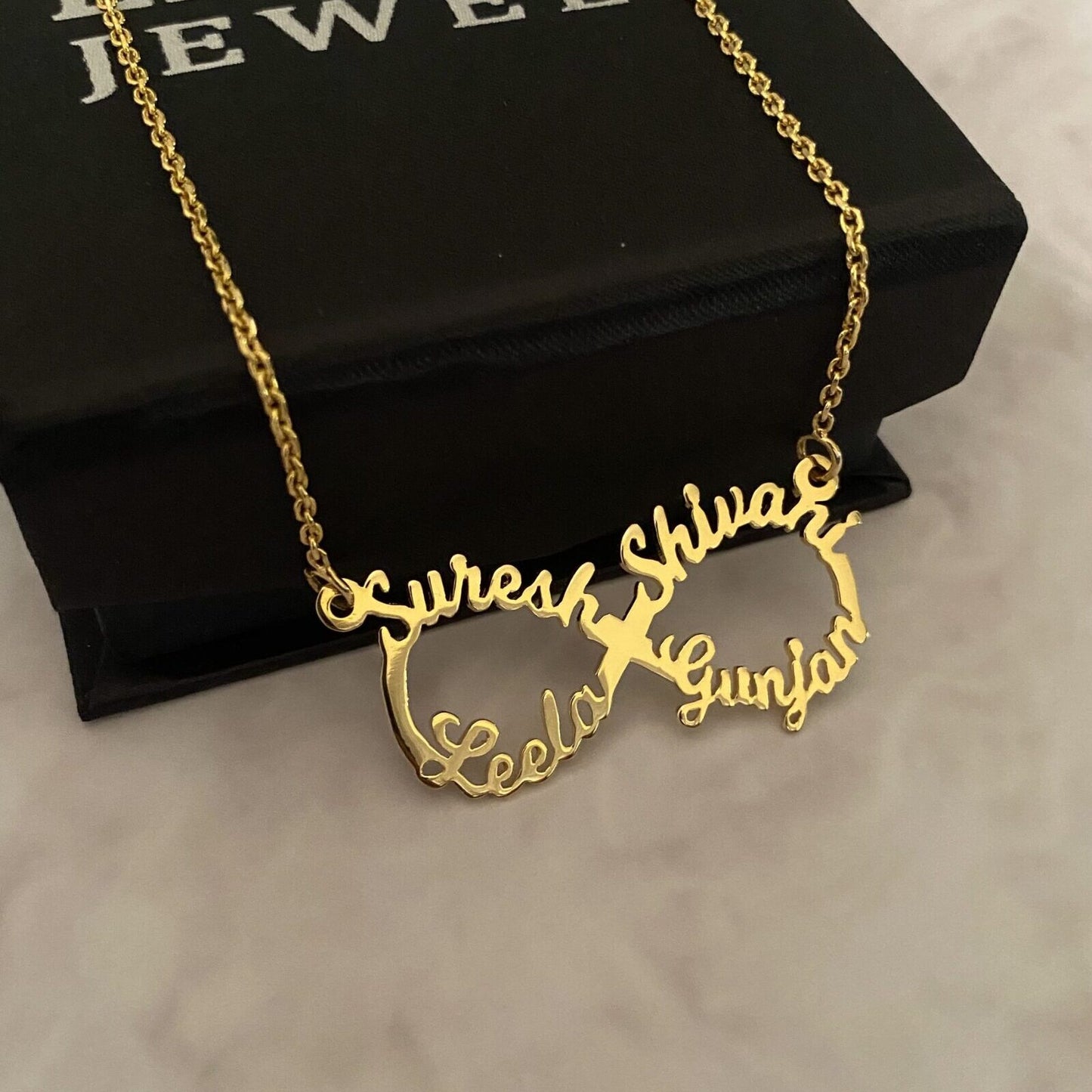 Infinity Necklace with 4 Names 2