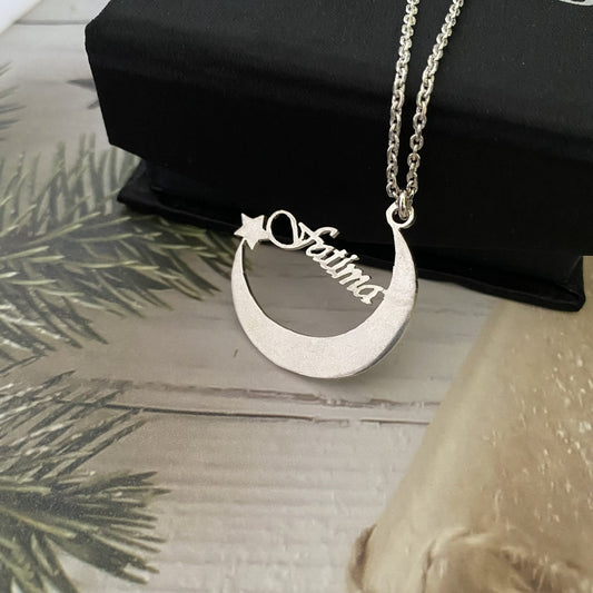 Moon and Star Name necklace 3
