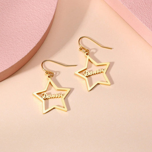 Star Drop Name Earrings 1