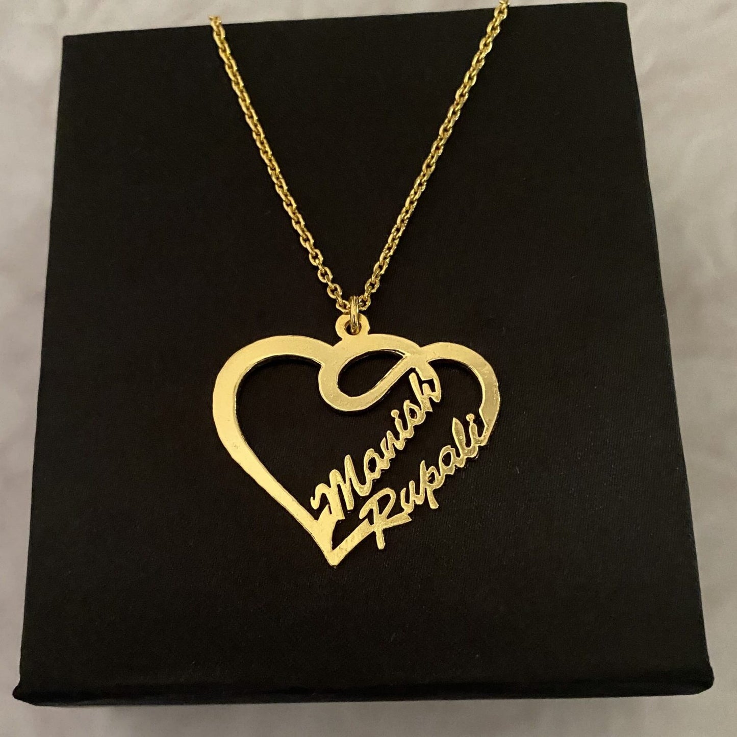 Overlapping Heart Two Name Necklace 1