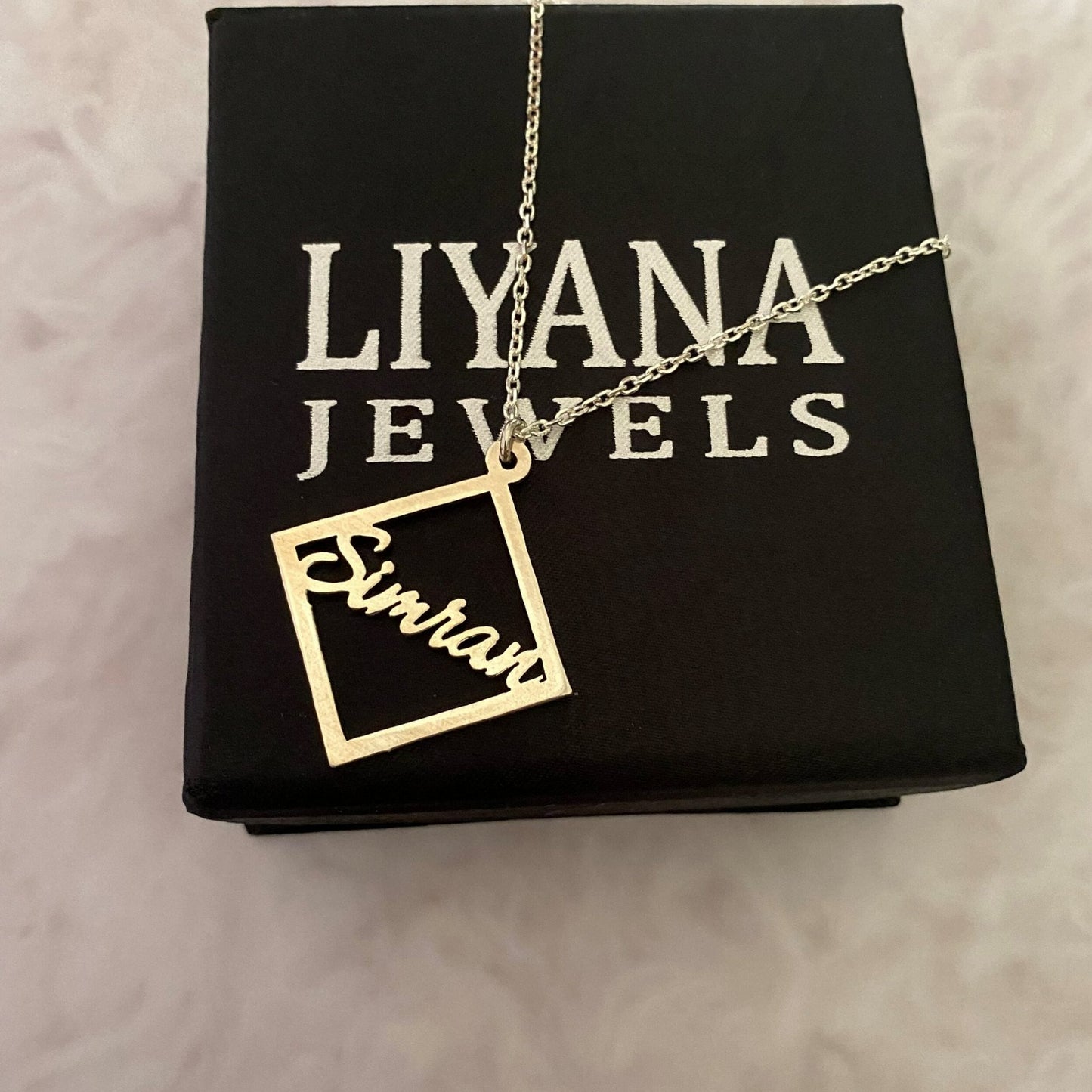 Personalised Square Necklace 3