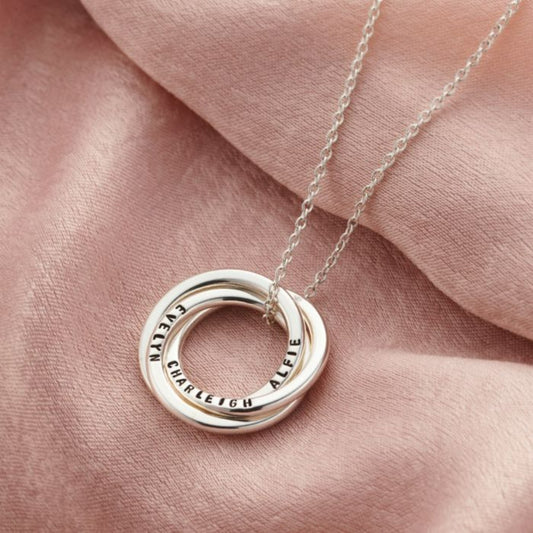 Personalised Family Ring Necklace in 92.5 Sterling Silver