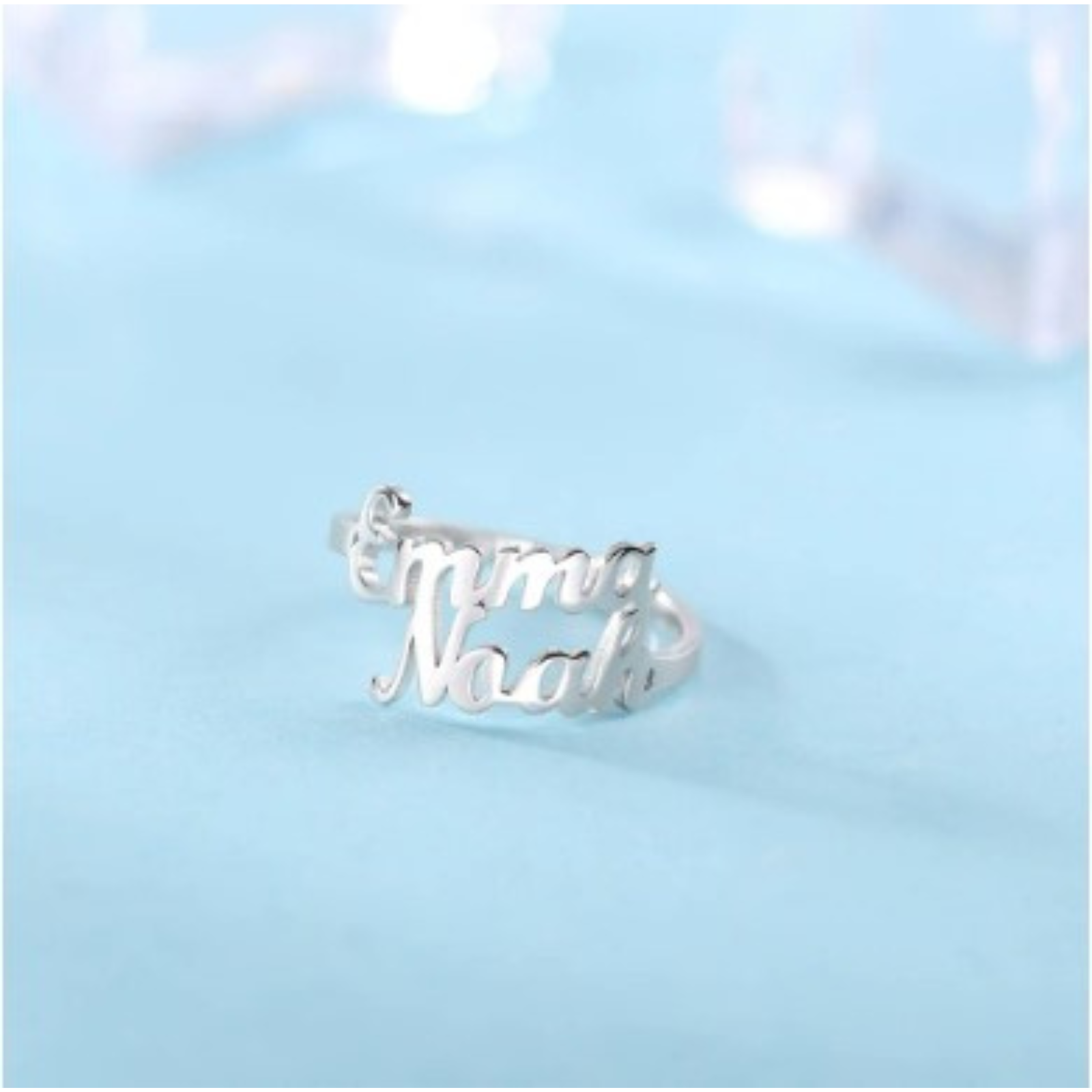 Bold Silver Name Ring