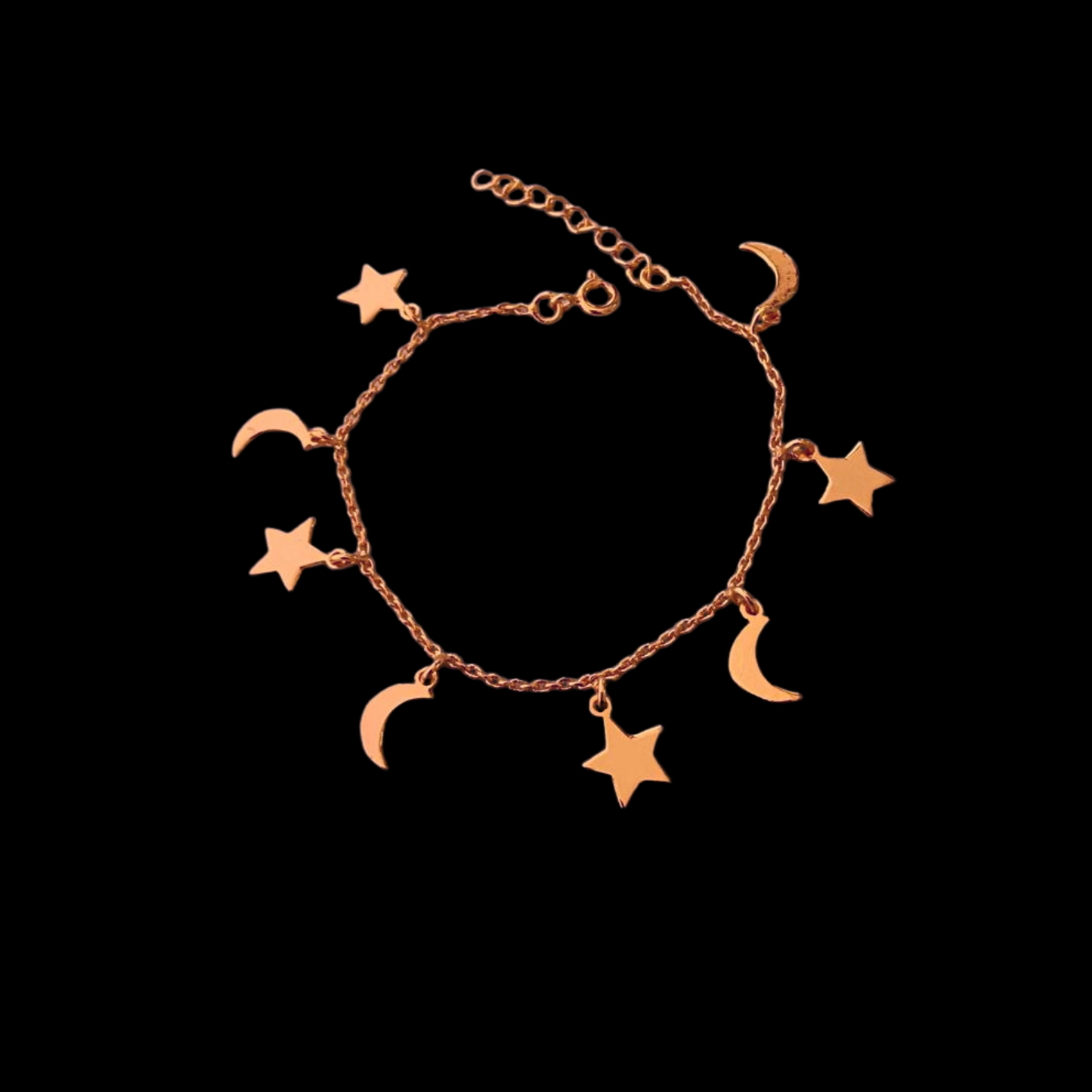 Moon and star Bracelet in 92.5 Sterling Silver