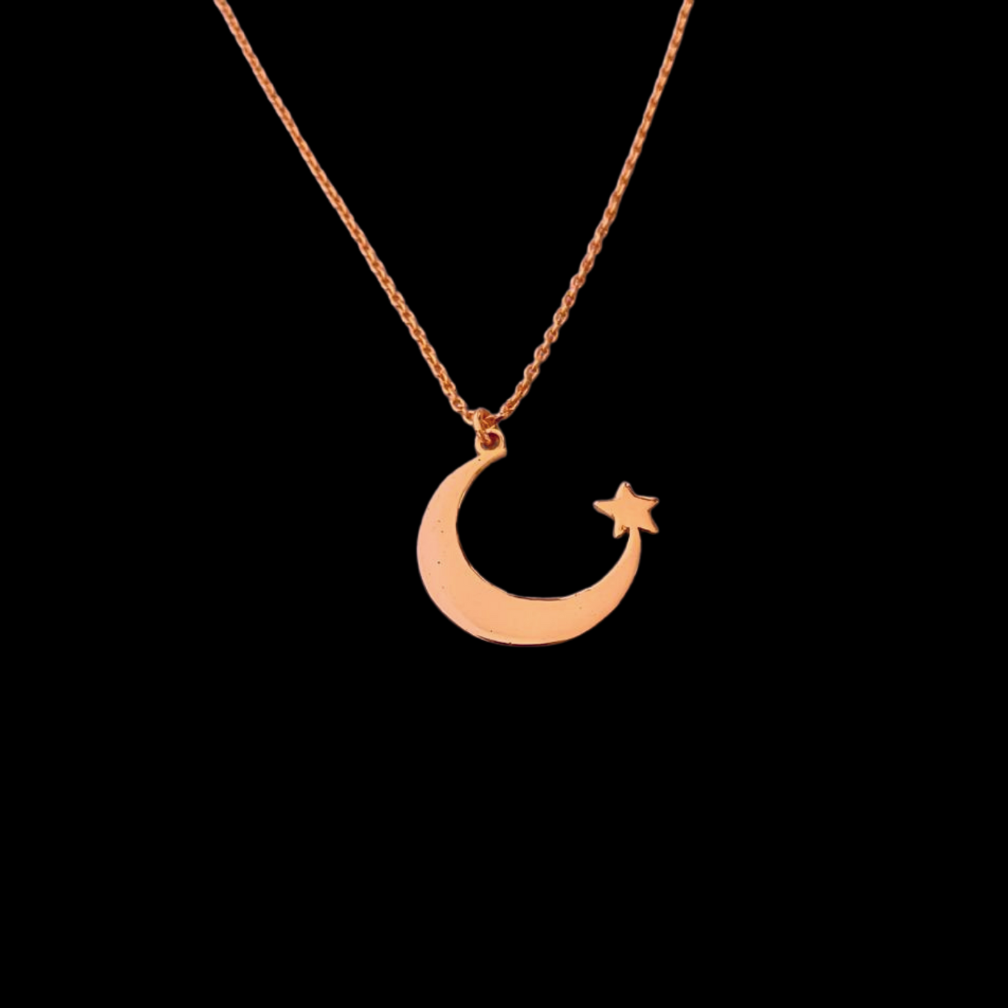 Moon and Star necklace in 92.5 Sterling Silver