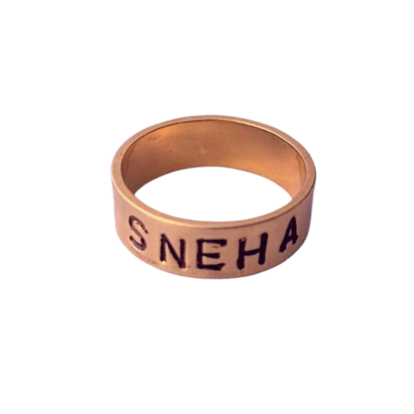 Personalised Hand Stamp Name Ring in 92.5 Sterling Silver