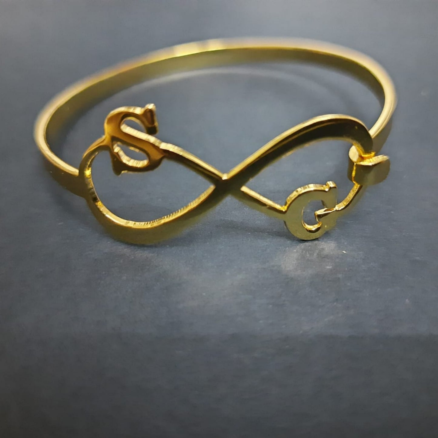 Initials Infinity Kada in 92.5 Sterling Silver