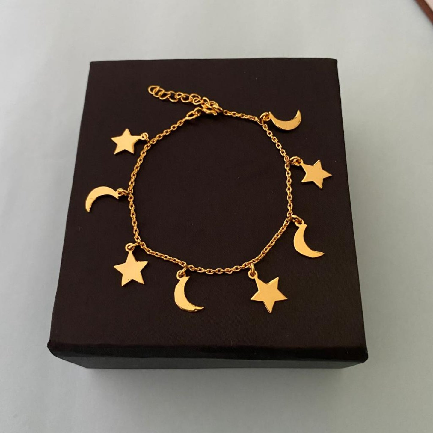 Moon and star Bracelet in 92.5 Sterling Silver