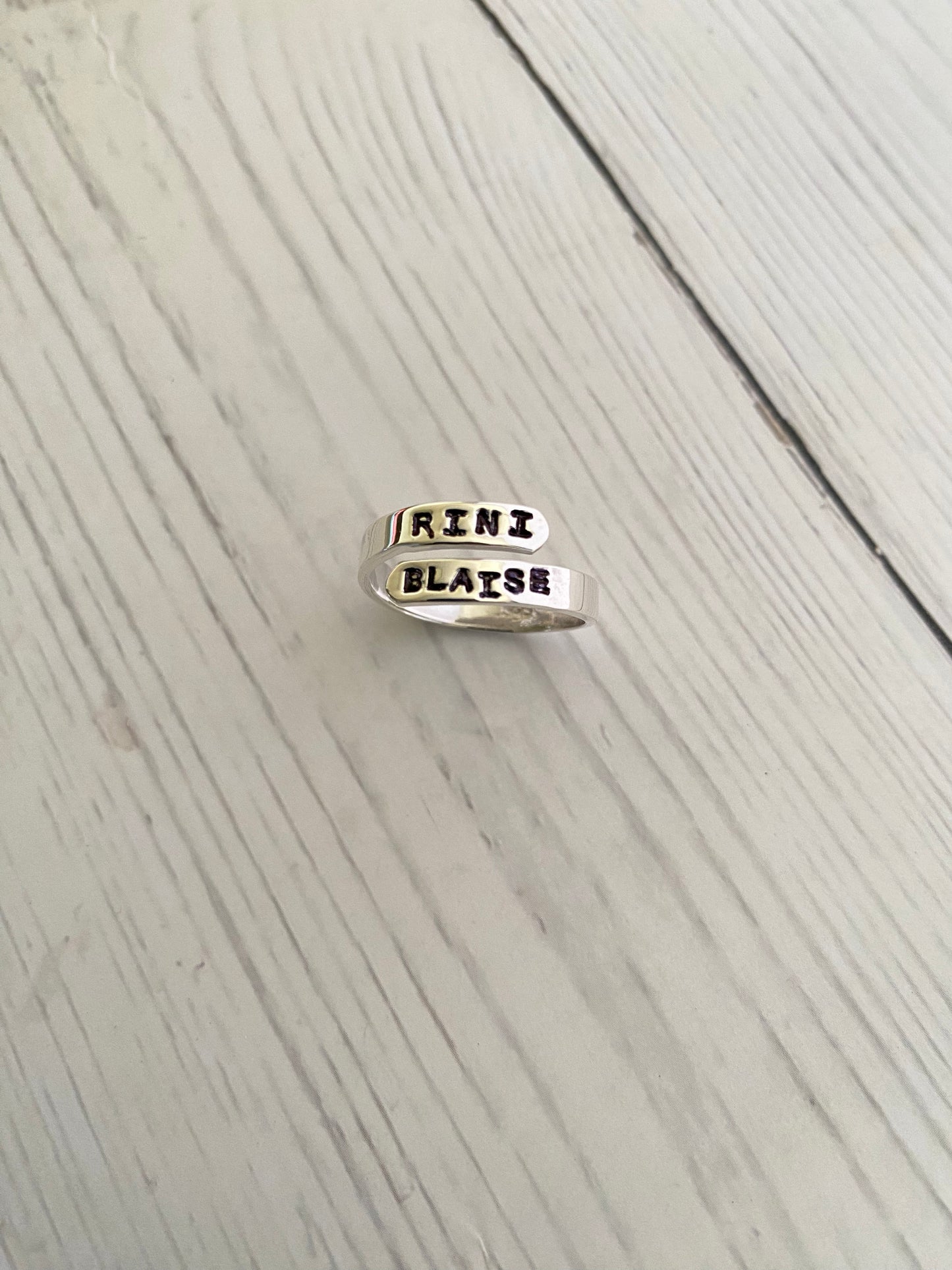 Couple Initials Ring in 92.5 sterling silver